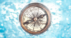 Kompass im Wasser um die 5 wichtigen Bereiche der DMSG Webseite zu finden, Quelle: Photo by Jamie Street on Unsplash